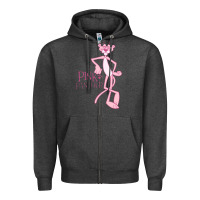 Charcoal Heather pink panther Zipper Hoodie - PixelWave