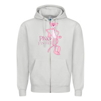 Dove Grey pink panther Zipper Hoodie - PixelWave