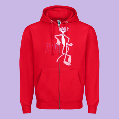 Pink Panther Zipper Hoodie Designed By Pixelwave