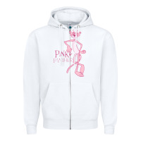 White pink panther Zipper Hoodie - PixelWave