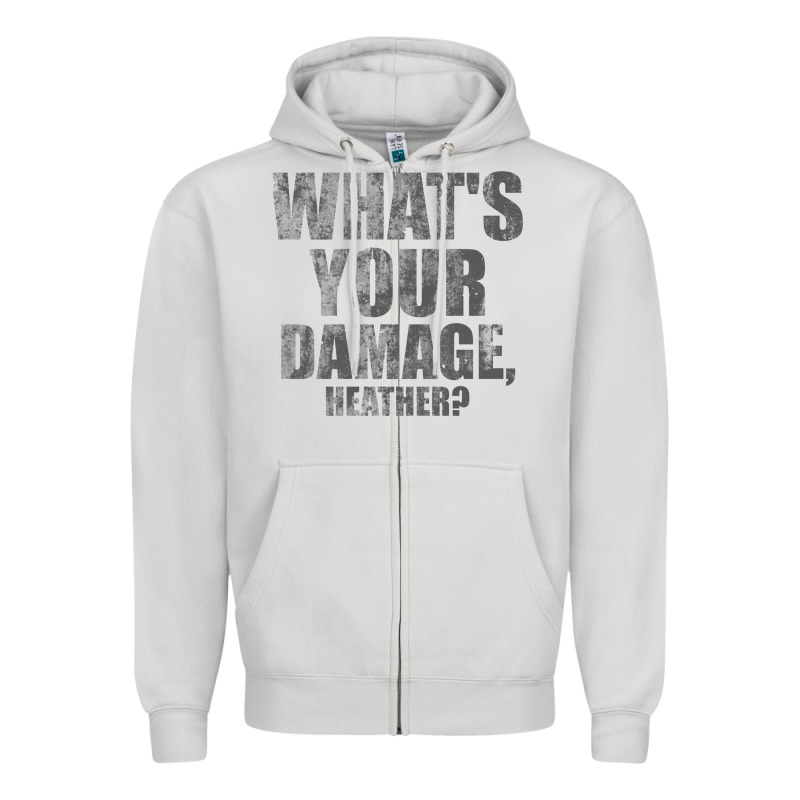 What's Your Damage, Heather   Heathers Zipper Hoodie by PixelWave | Teevron