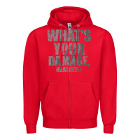 Red what's your damage, heather   heathers Zipper Hoodie - PixelWave