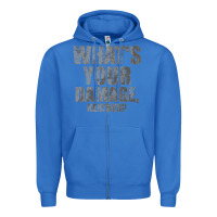 True Royal what's your damage, heather   heathers Zipper Hoodie - PixelWave