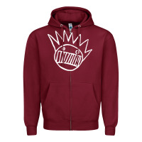 Burgundy ween Zipper Hoodie - PixelWave