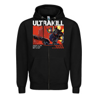 Black the merch ultrakill 1 Zipper Hoodie - PixelWave