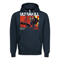Navy the merch ultrakill 1 Zipper Hoodie - PixelWave
