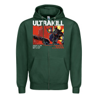 Sports Green the merch ultrakill 1 Zipper Hoodie - PixelWave