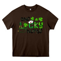 Chocolate Brown Saint Patricks One Lucky Nurse Heavy Core Tee - RanaPortraitStore