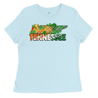 Baby Blue tennessee map st patricks day Ladies Tee - FaDigitalArtStudio
