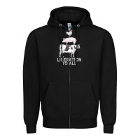 Black liberation to all vegan vegetarian food animal love Zipper Hoodie - PixelWave