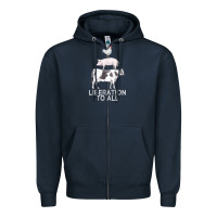Navy liberation to all vegan vegetarian food animal love Zipper Hoodie - PixelWave