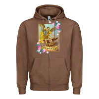 Chestnut St Michael the Archangel - Protector Catholic Church Angel Zipper Hoodie - PixelWave