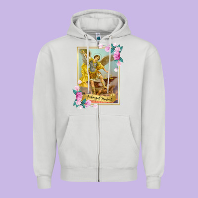 St Michael The Archangel - Protector Catholic Church Angel Zipper Hoodie Designed By Pixelwave