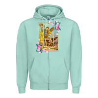 Seafoam St Michael the Archangel - Protector Catholic Church Angel Zipper Hoodie - PixelWave