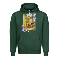 Sports Green St Michael the Archangel - Protector Catholic Church Angel Zipper Hoodie - PixelWave