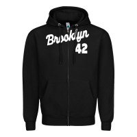 Black brooklyn 42 Zipper Hoodie - PixelWave