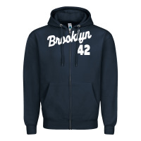 Navy brooklyn 42 Zipper Hoodie - PixelWave