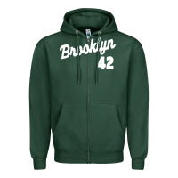 Sports Green brooklyn 42 Zipper Hoodie - PixelWave