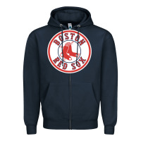 Navy Boston R e d S o x Zipper Hoodie - Craftify