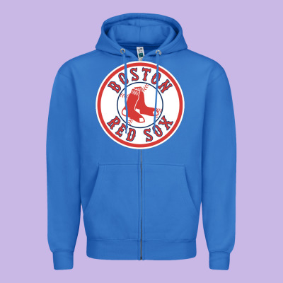 Boston R E D S O X Zipper Hoodie Designed By Craftify