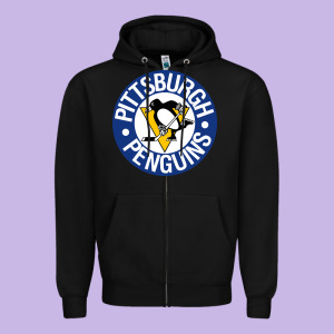 Penguins Player Sky Zipper Hoodie Designed By Craftify