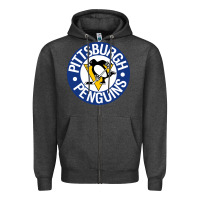 Charcoal Heather penguins player sky Zipper Hoodie - Craftify