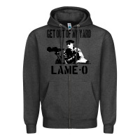 Charcoal Heather get out of my yard lame o the burbs quote the burbs Zipper Hoodie - Craftify