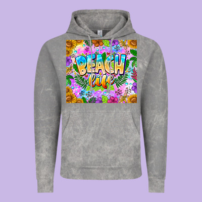 Beach Life Vintage Hoodie Designed By Cowhidedigitalart