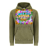Vintage Olive Beach Life Vintage Hoodie - CowhideDigitalArt