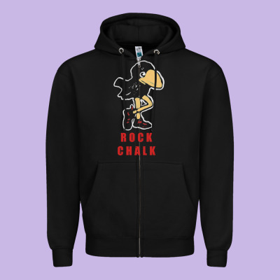 Vintage Jayhawk Ku Zipper Hoodie Designed By Craftify
