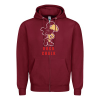 Burgundy Vintage jayhawk ku Zipper Hoodie - Craftify