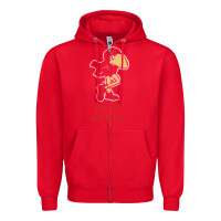 Red Vintage jayhawk ku Zipper Hoodie - Craftify