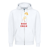 White Vintage jayhawk ku Zipper Hoodie - Craftify