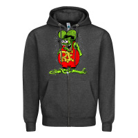 Charcoal Heather Official Rat Fink Original Merchandise 1 Zipper Hoodie - Craftify