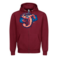Burgundy jacksonville jumbo shrimp Zipper Hoodie - Craftify