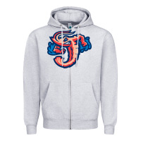 Heather Grey jacksonville jumbo shrimp Zipper Hoodie - Craftify