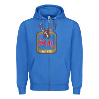 True Royal Vintage Stag Beer, distressed Zipper Hoodie - Craftify