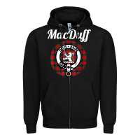 Black MacDuff Clan Scottish Name Coat Of Arms Tartan Zipper Hoodie - Craftify