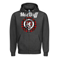 Charcoal Heather MacDuff Clan Scottish Name Coat Of Arms Tartan Zipper Hoodie - Craftify