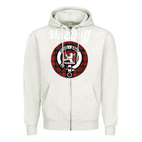 Oatmeal Heather MacDuff Clan Scottish Name Coat Of Arms Tartan Zipper Hoodie - Craftify