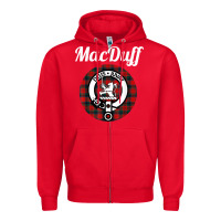 Red MacDuff Clan Scottish Name Coat Of Arms Tartan Zipper Hoodie - Craftify