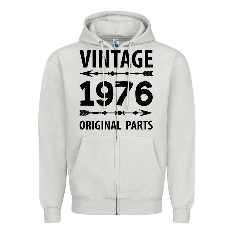 Vintage 1976 Original Parts Zipper Hoodie by Craftify | Teevron