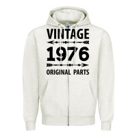 Oatmeal Heather VINTAGE 1976 ORIGINAL PARTS Zipper Hoodie - Craftify