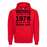 Red VINTAGE 1976 ORIGINAL PARTS Zipper Hoodie - Craftify