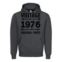 Smoke VINTAGE 1976 ORIGINAL PARTS Zipper Hoodie - Craftify