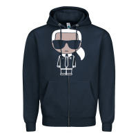 Navy KARLS LAGERFELDS Zipper Hoodie - Craftify