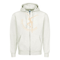 Oatmeal Heather dancing pose Zipper Hoodie - Craftify