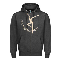 Charcoal Heather dancing pose Zipper Hoodie - Craftify