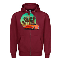 Burgundy karmann ghia sunset palm love quote Zipper Hoodie - Craftify