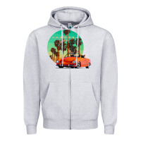 Heather Grey karmann ghia sunset palm love quote Zipper Hoodie - Craftify